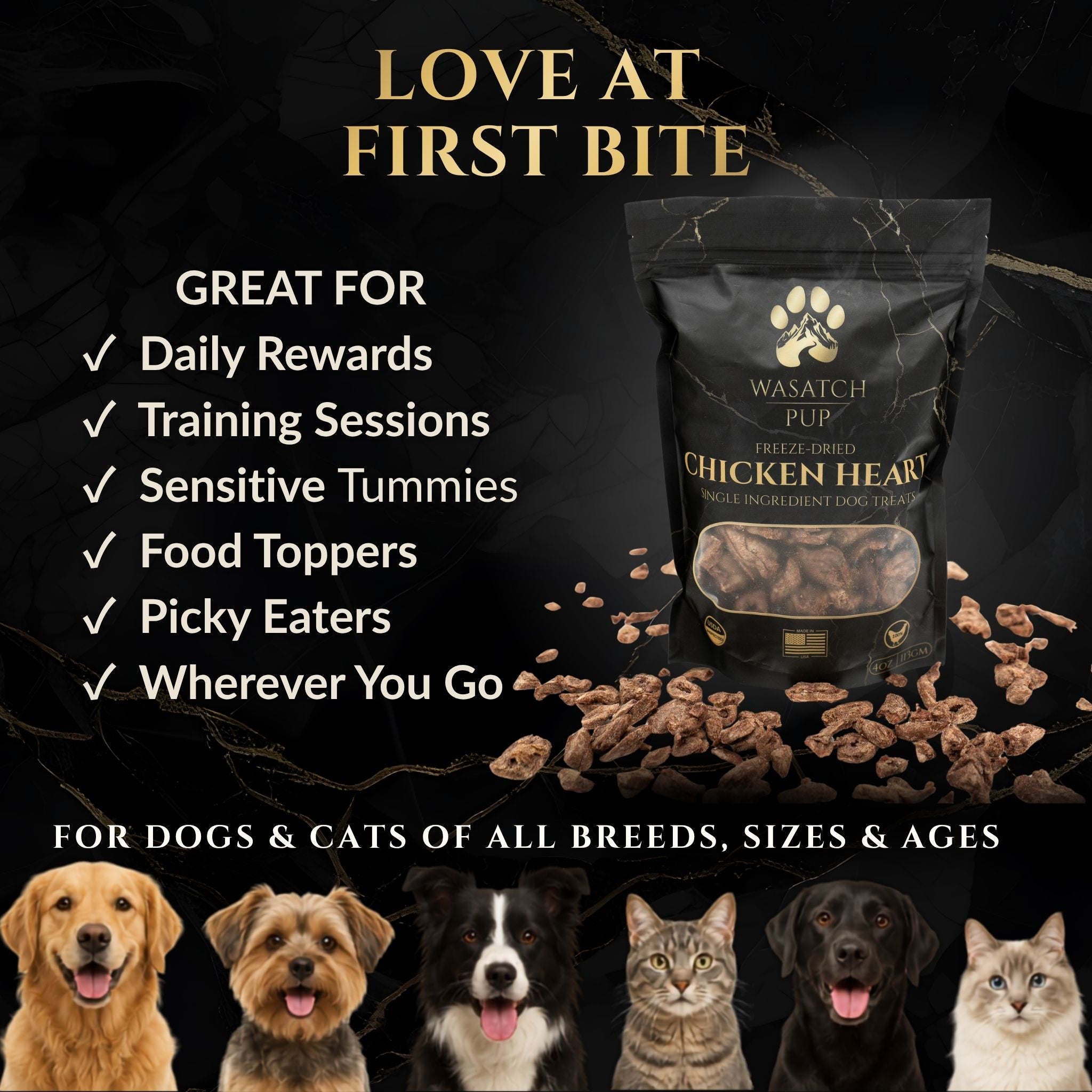 Freeze-Dried Chicken Heart Dog Treats